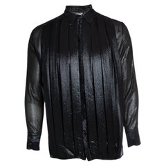 Saint Laurent, camicia in lurex con tratti increspati 2019