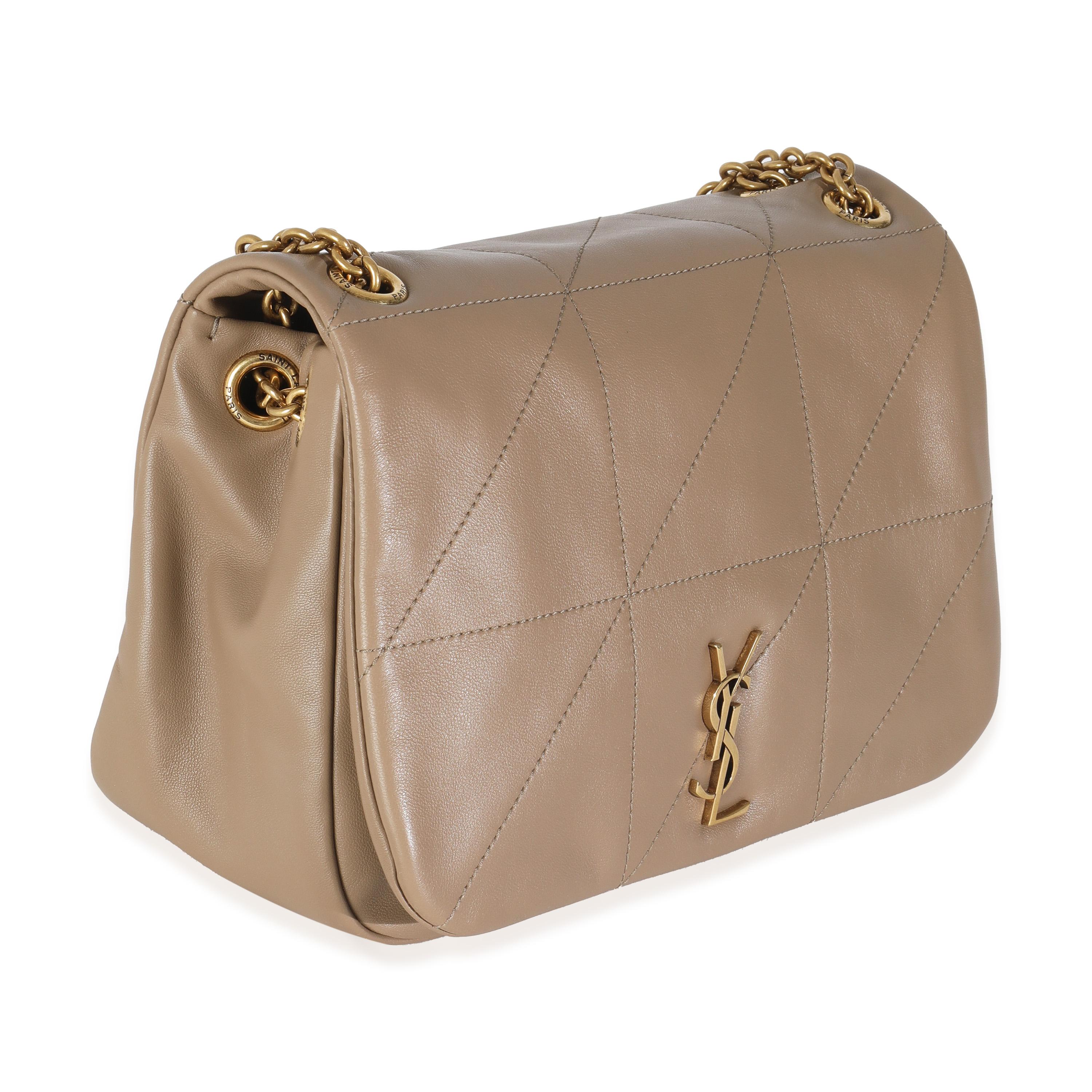 Saint Laurent Madder Brown Lambskin Matelasse Monogram Small Jamie 4.3 In Excellent Condition For Sale In New York, NY