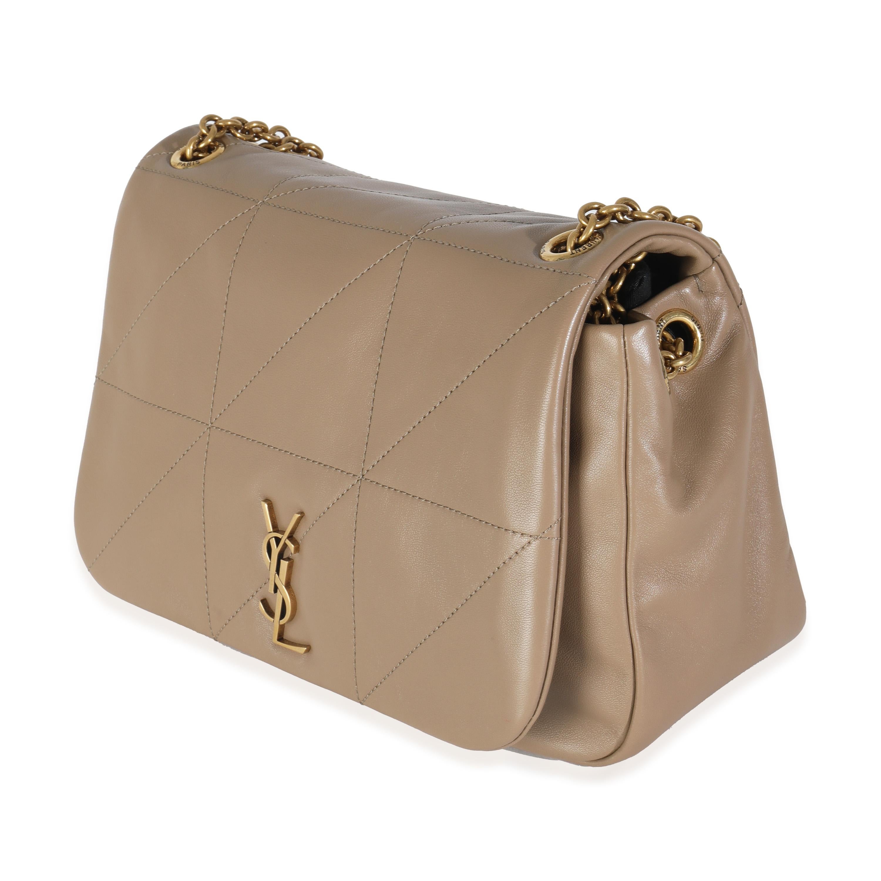 Women's Saint Laurent Madder Brown Lambskin Matelasse Monogram Small Jamie 4.3 For Sale