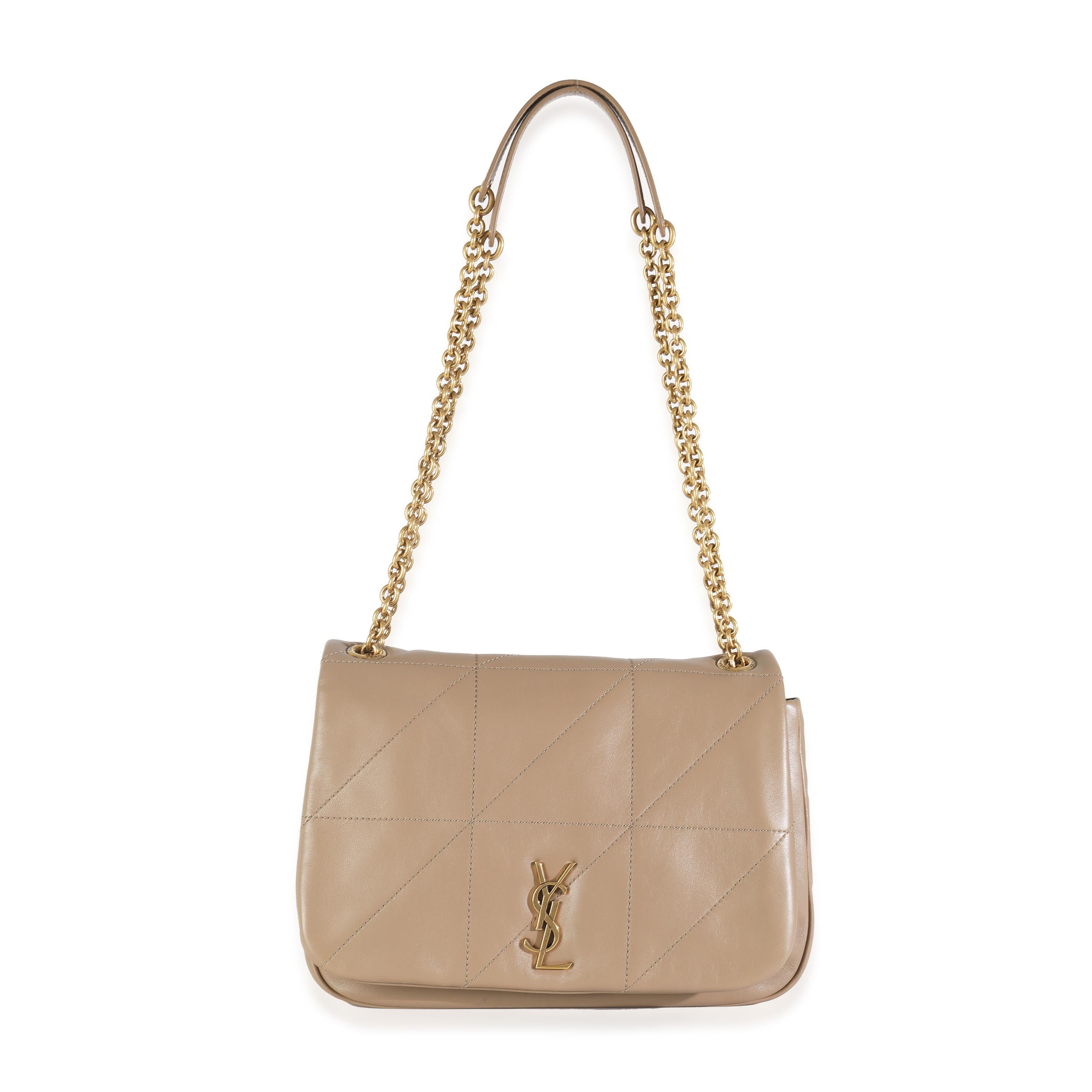 Saint Laurent Madder Brown Lambskin Matelasse Monogram Small Jamie 4.3 For Sale 2
