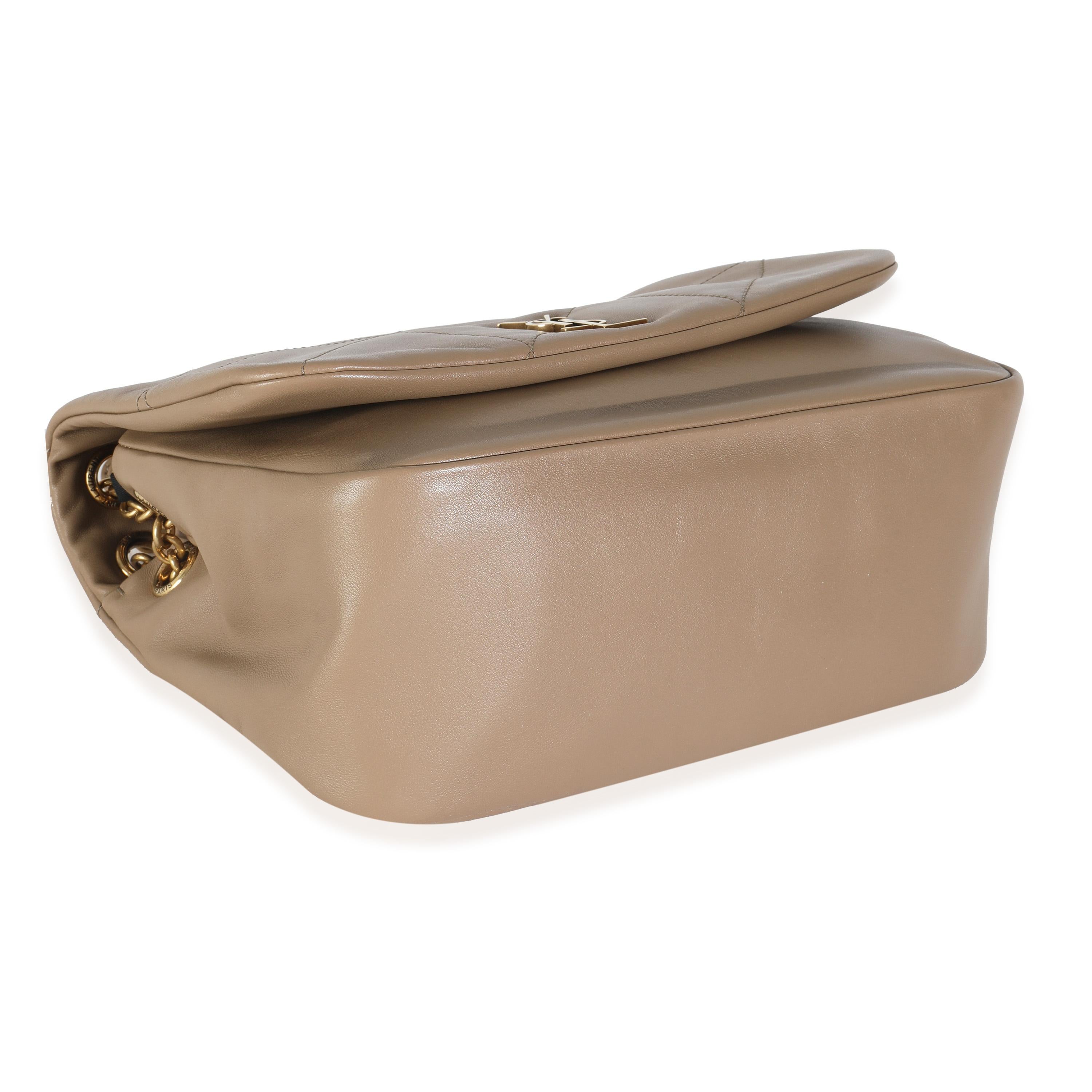Saint Laurent Madder Brown Lambskin Matelasse Monogram Small Jamie 4.3 For Sale 3