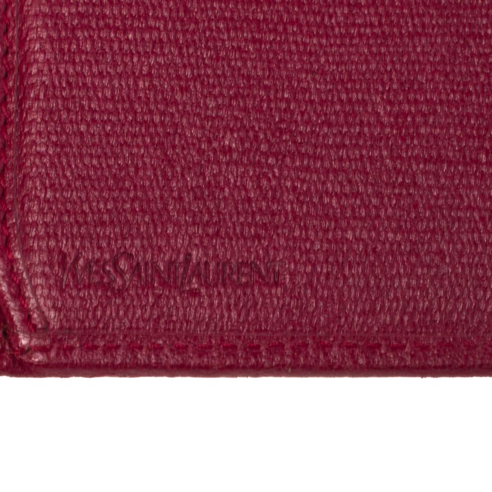 Saint Laurent Magenta Leather Classic Y Flap Continental Wallet 1