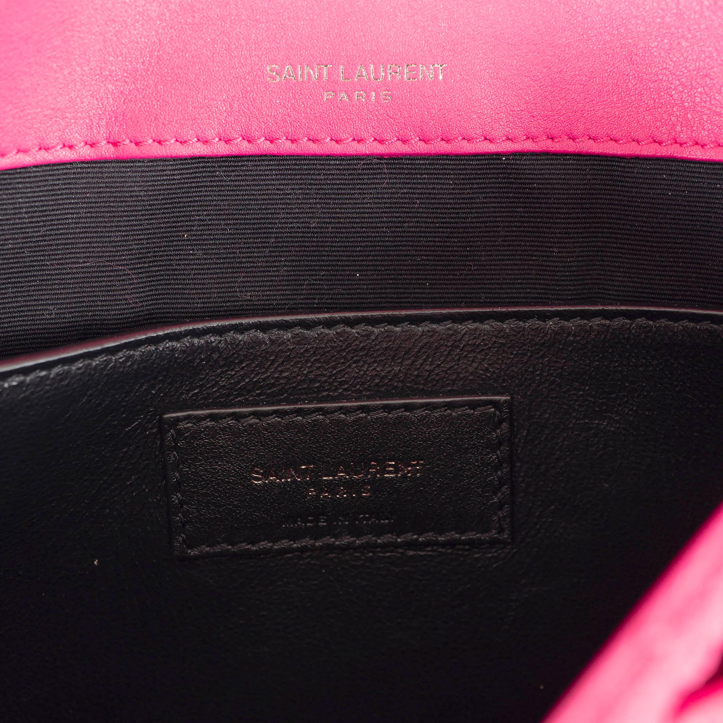 SAINT LAURENT Borsa a tracolla NIKI BABY in tweed rosa magenta 2022 in vendita 1