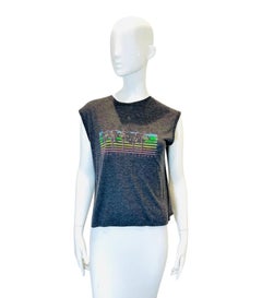 Saint Laurent Malibu Palm Tree Print Top