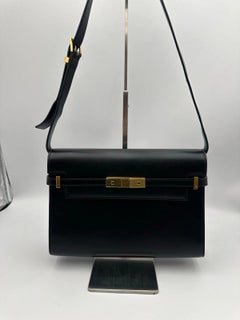 Saint Laurent Manhattan Shoudler Bag Black Leather