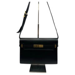 Saint Laurent Manhattan Shoudler Bag Black Leather