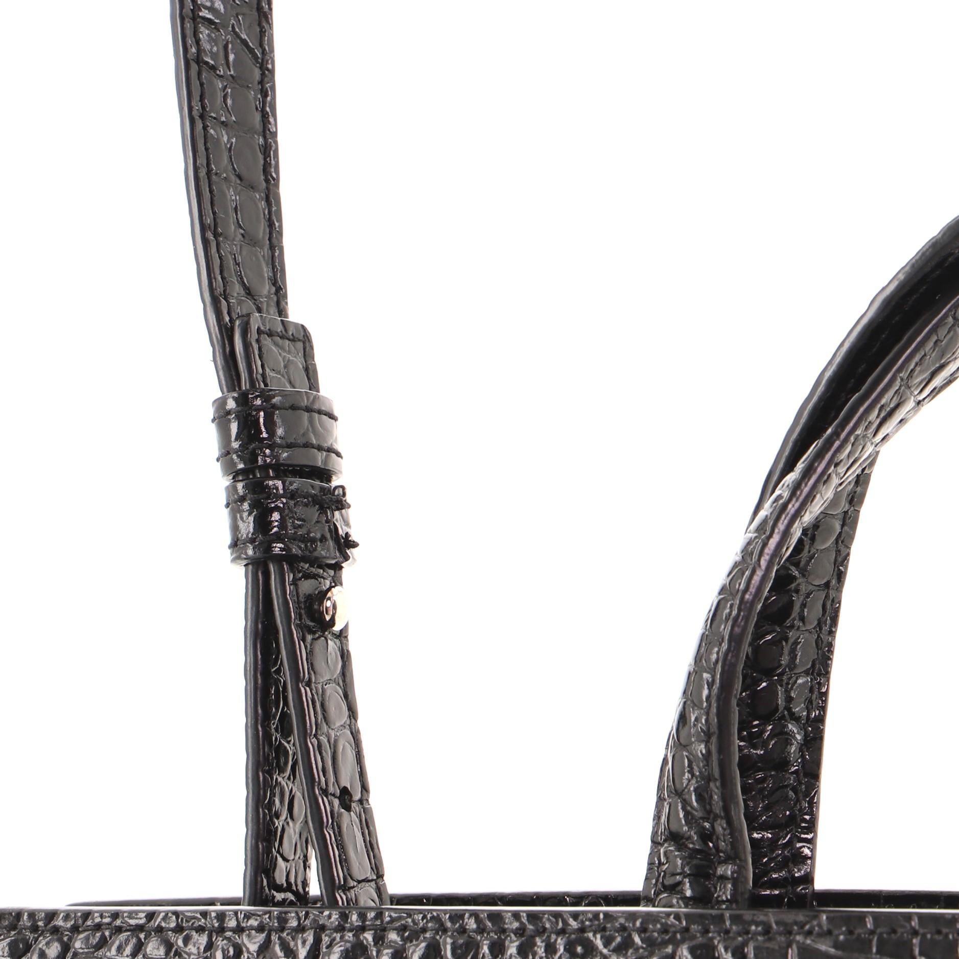 Saint Laurent Manhattan Tote Crocodile Embossed Leather Small 1