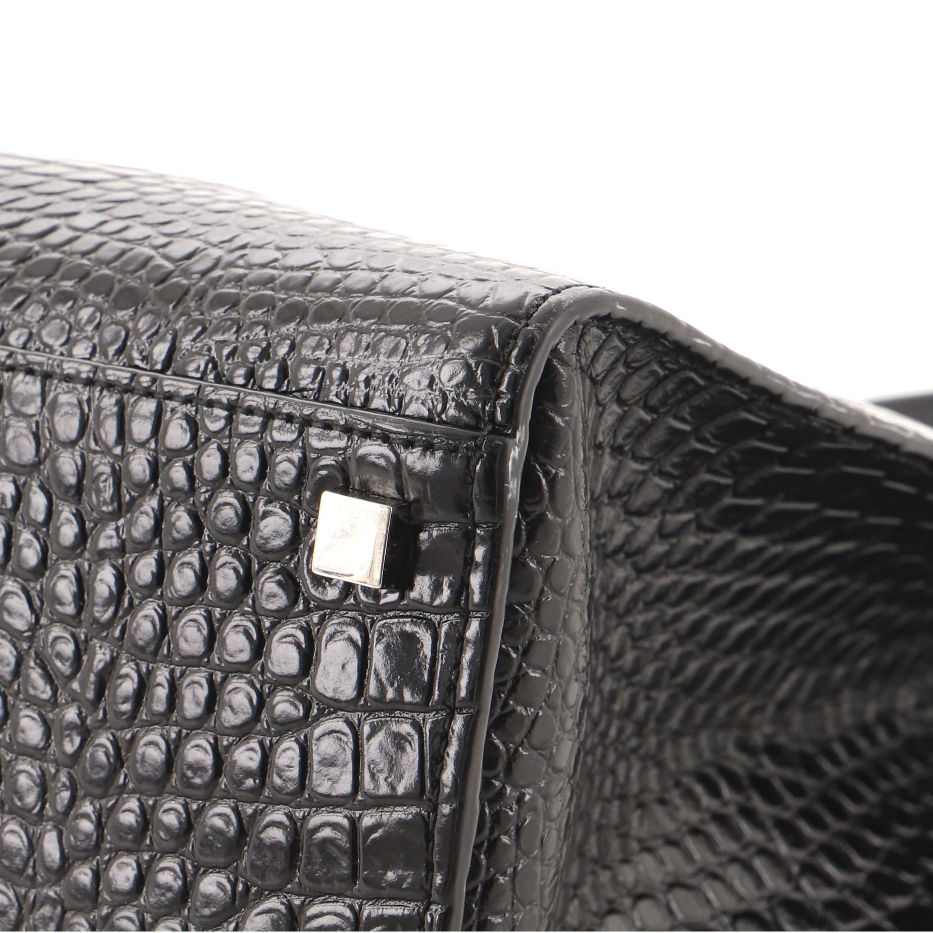 Saint Laurent Manhattan Tote Crocodile Embossed Leather Small 2