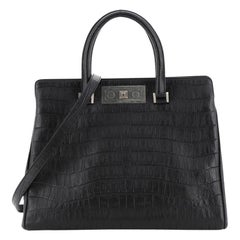 Saint Laurent Manhattan Tote Crocodile Embossed Leather Small at ...