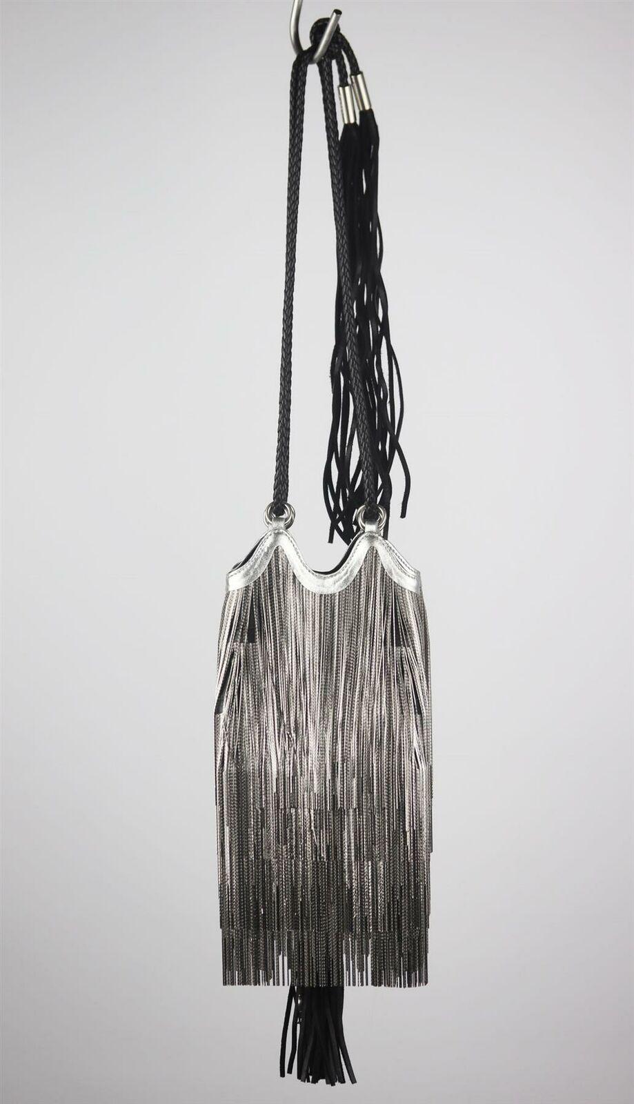 We're obsessed with bucket bags right now, and the 'Mansour' from Saint Laurent is at the top of our wish list, the small style is coloured in a chic metallic silver and black shade and features chain fringing all around that's perfectly in touch