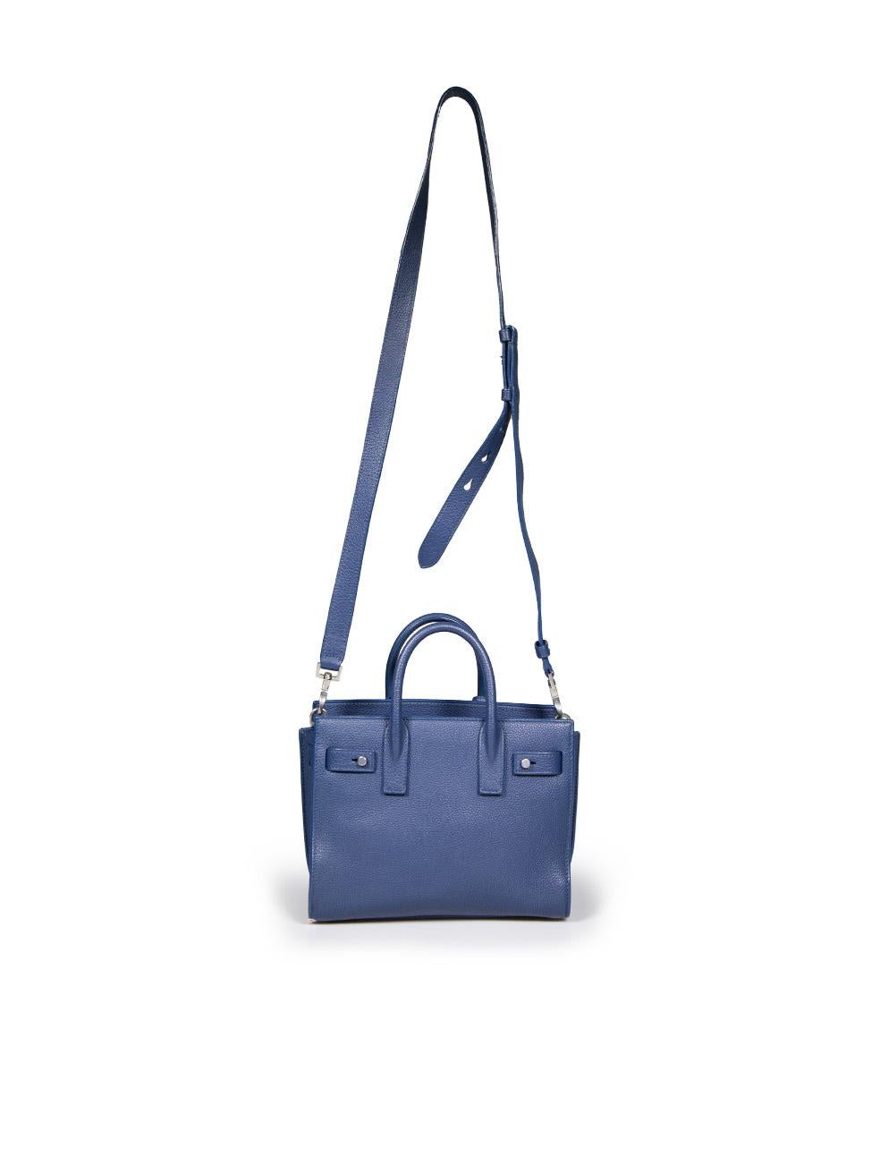 Purple Saint Laurent Marine Grained Calfskin Baby Sac De Jour Bag
