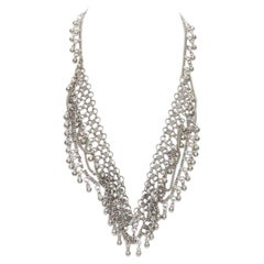 SAINT LAURENT Marrakesch Antike Silber Kugel-Anhänger-Halskette mit klobigem Charme Statement