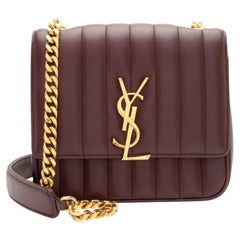 Saint Laurent Matalasse Calfskin Monogram Vicky Medium Shoulder Bag