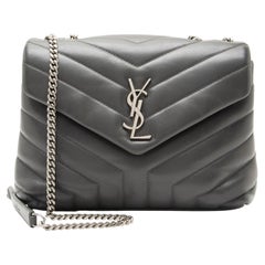 Saint Laurent Matelasse Calfskin Monogram LouLou Chain Small Shoulder Bag