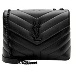 Saint Laurent Matelasse Calfskin Monogram LouLou Chain Small Shoulder Bag