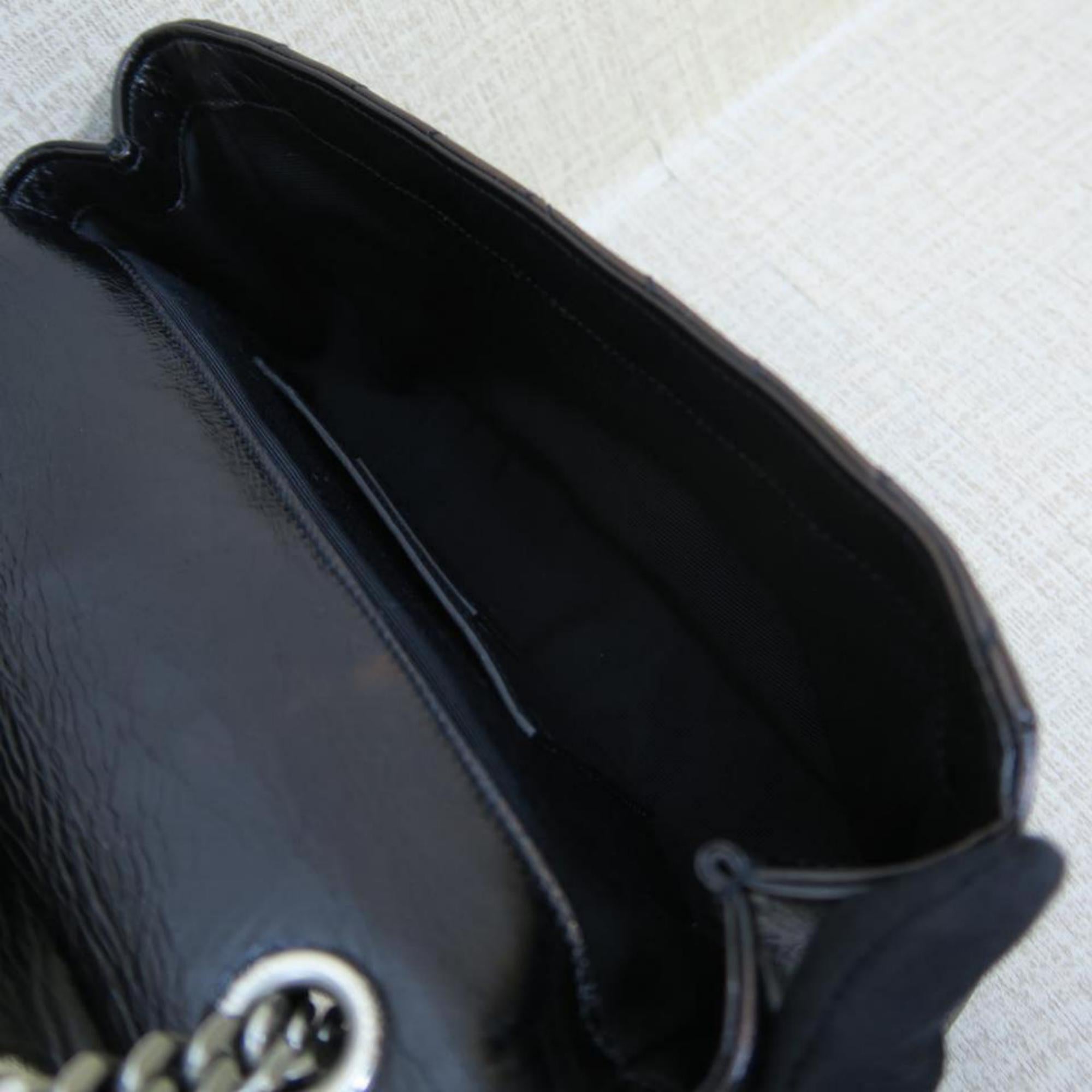 Saint Laurent Matelasse  College Monogram 2way Flap 868510 Black Shoulder Bag In Excellent Condition For Sale In Forest Hills, NY