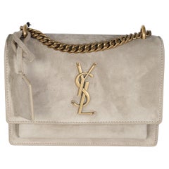 Saint Laurent Borsa a catena piccola Sunset in camoscio oro opaco