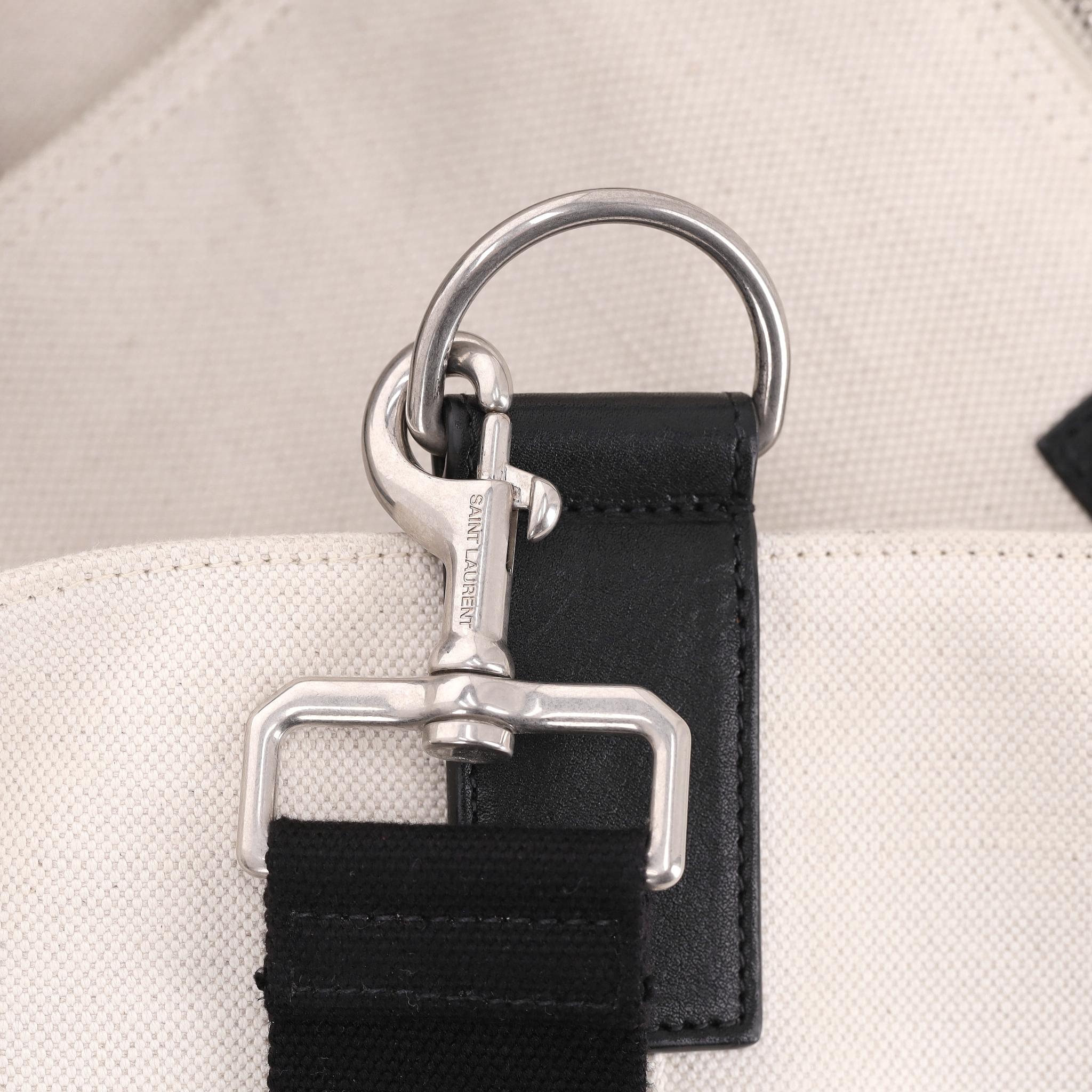 Saint Laurent Maxi Rive Gauche Canvas Tote Bag For Sale 1