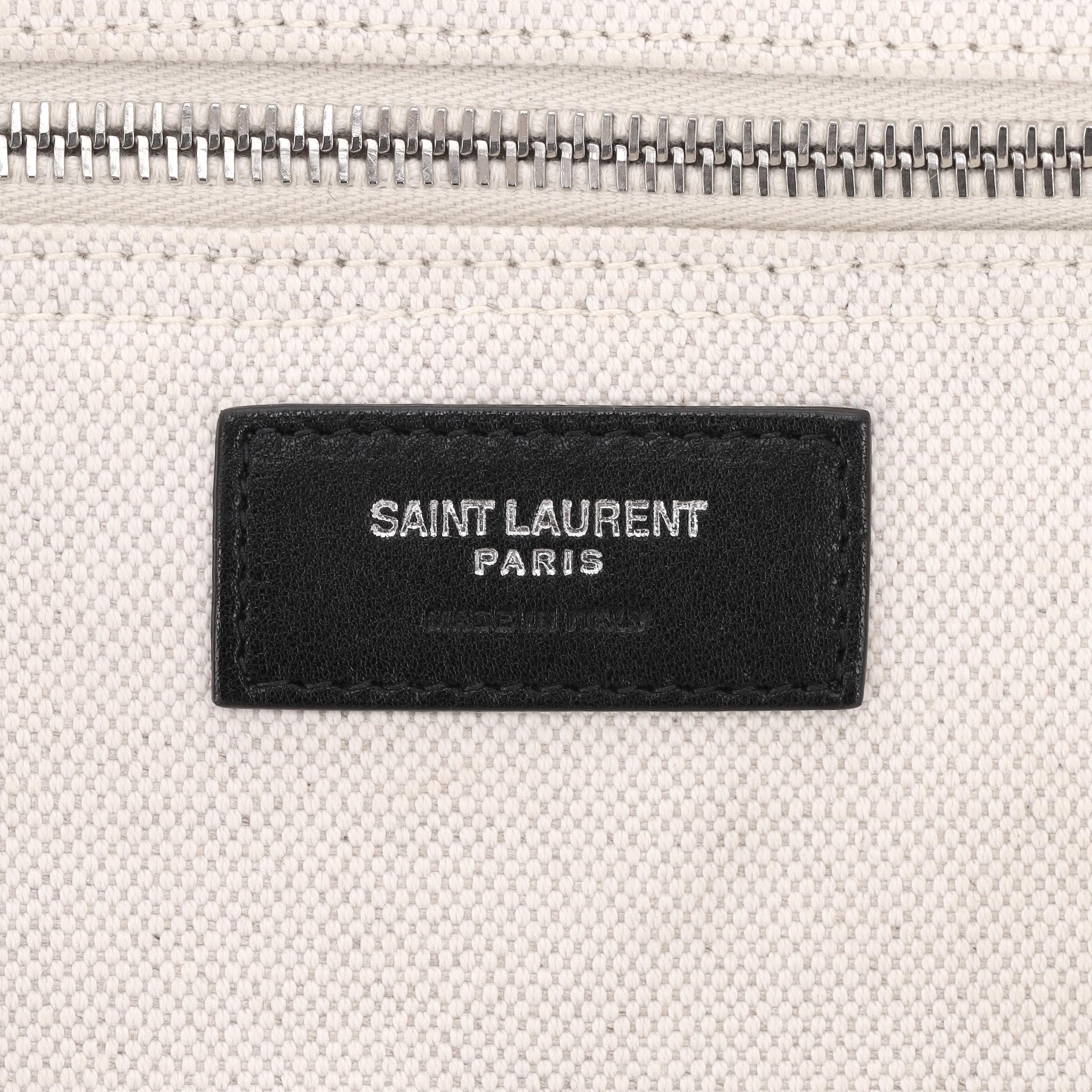Saint Laurent Maxi Rive Gauche Canvas Tote Bag For Sale 2