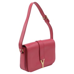 Saint Laurent Medium Chyc Flap Bag in Pink Leather