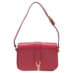 Saint Laurent Medium Chyc Flap Bag in Pink Leather