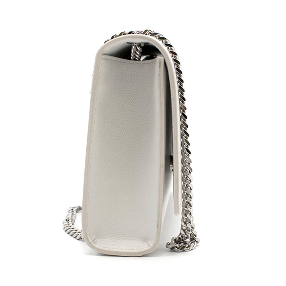 ysl white bag silver hardware