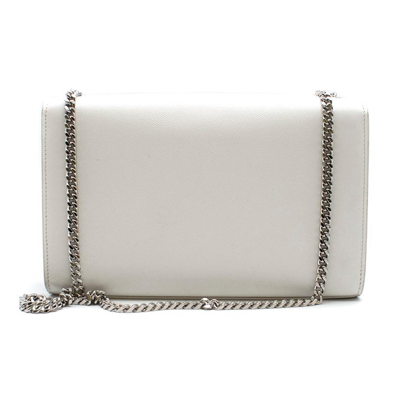 Saint Laurent Medium Grain De Poudre Off White Kate Crossbody Bag