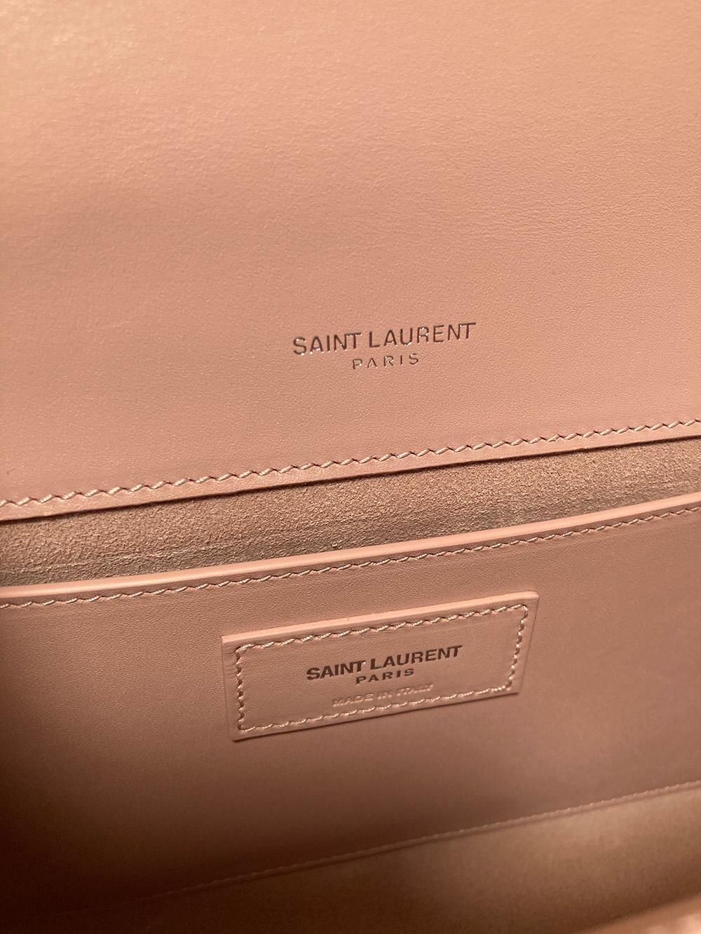 Women's Saint Laurent Medium Kate Monogram Tassel Bag in Pale Pink