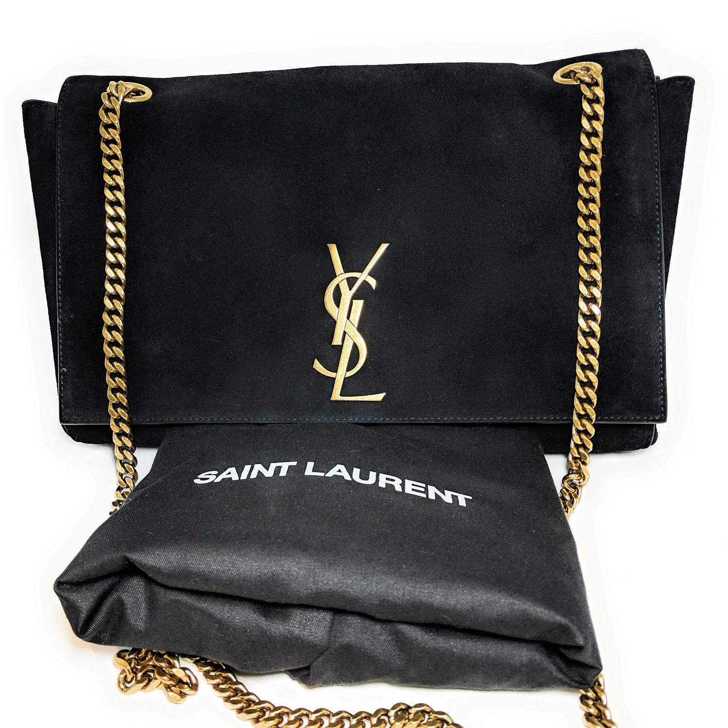 Women's Saint Laurent Medium Reversible Kate Suede, Smooth Leather Bag