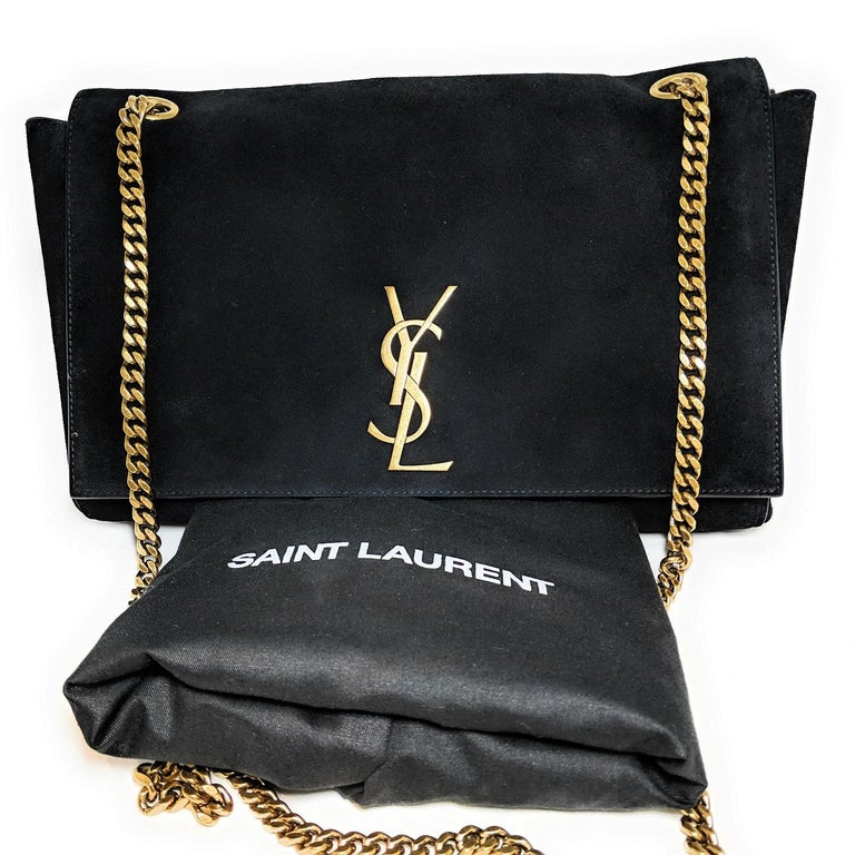 YVES SAINT LAURENT Kate Reversible Medium Leather Crossbody Bag Black