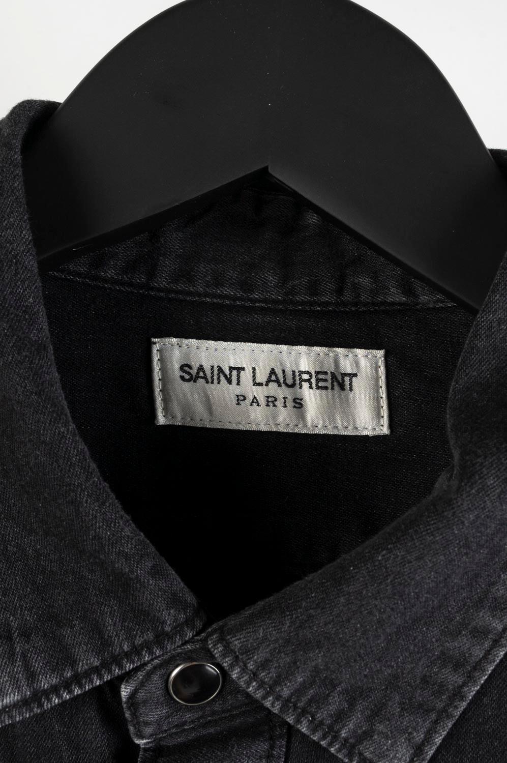 Saint Laurent Men Denim Shirt Jeans Size M, S473 For Sale 2