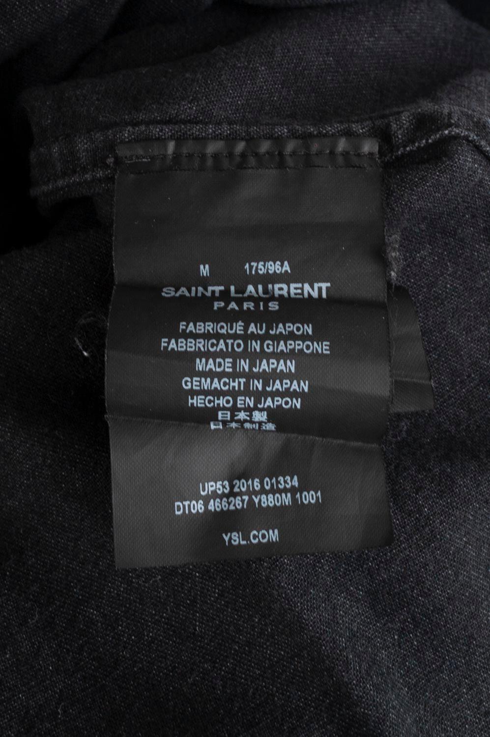 Saint Laurent Men Denim Shirt Jeans Size M, S473 For Sale 3