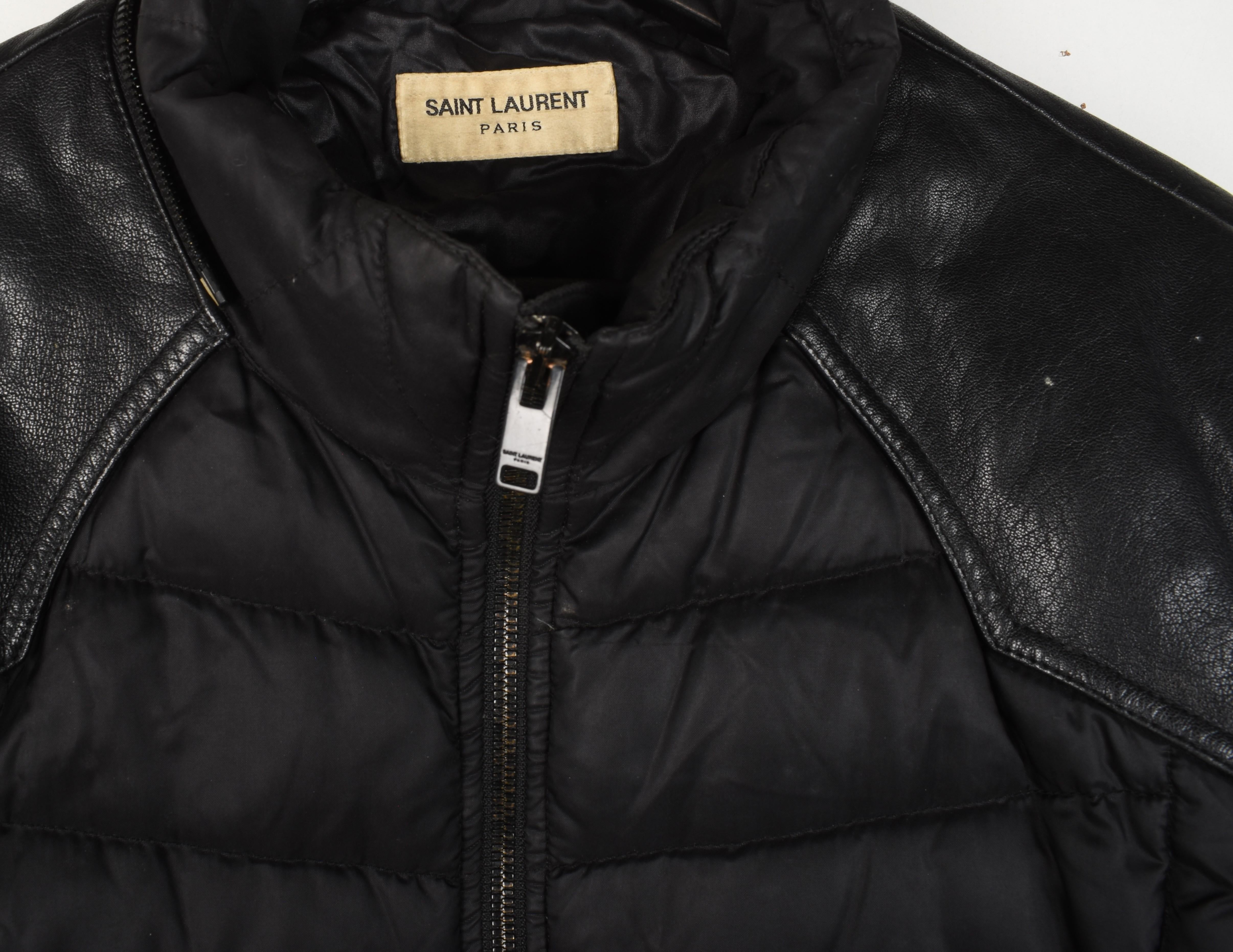 Noir Saint Laurent Men Jacket Real Down Leather App Size IT48/M, S1418 en vente