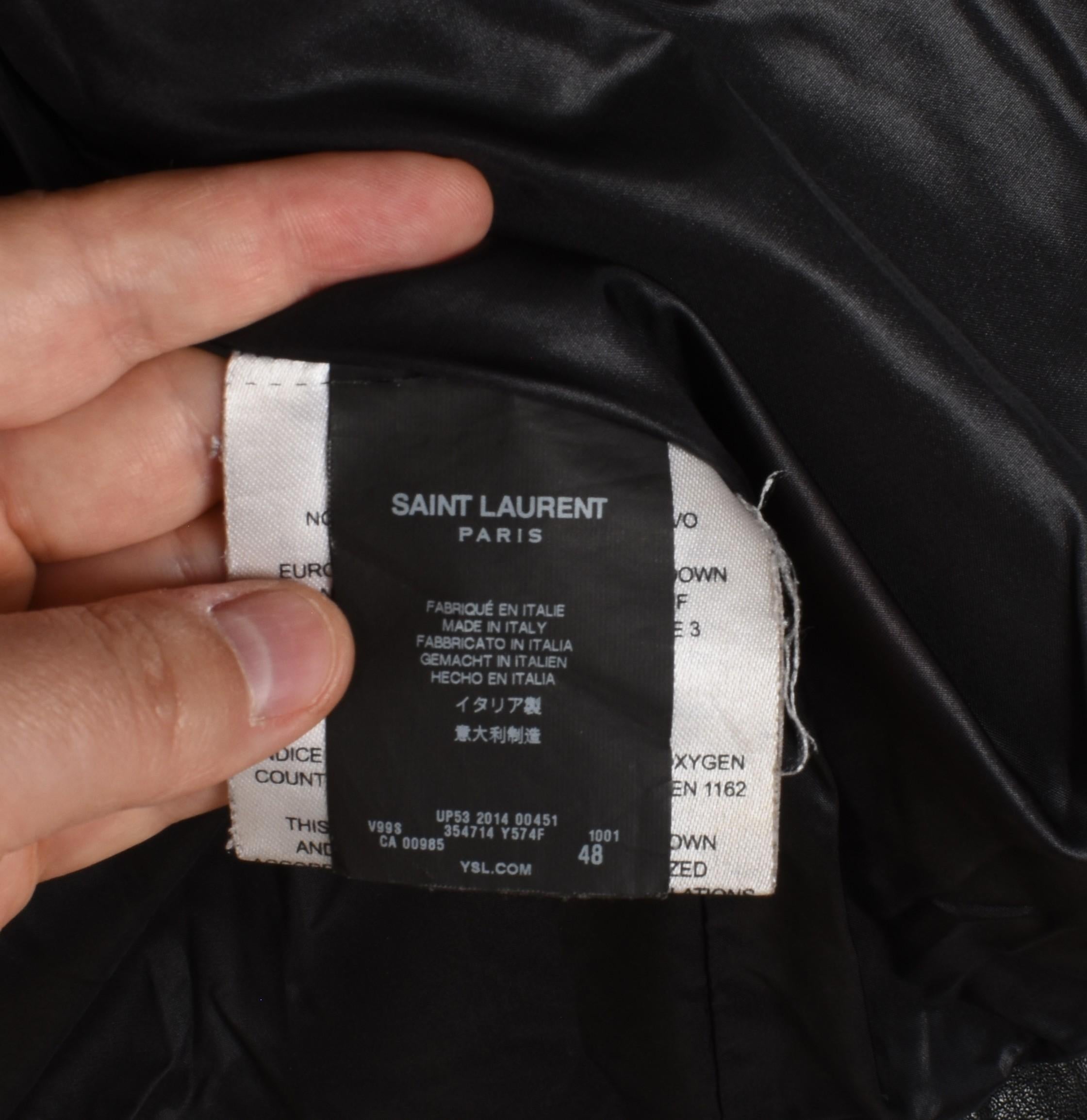 Saint Laurent Men Jacket Real Down Leather App Size IT48/M, S1418 en vente 2