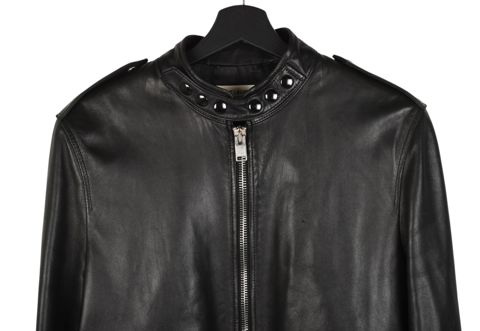 Nero Saint Laurent Uomo Giacca in pelle Bomber Taglia IT52 - M.L.A., S1407 in vendita