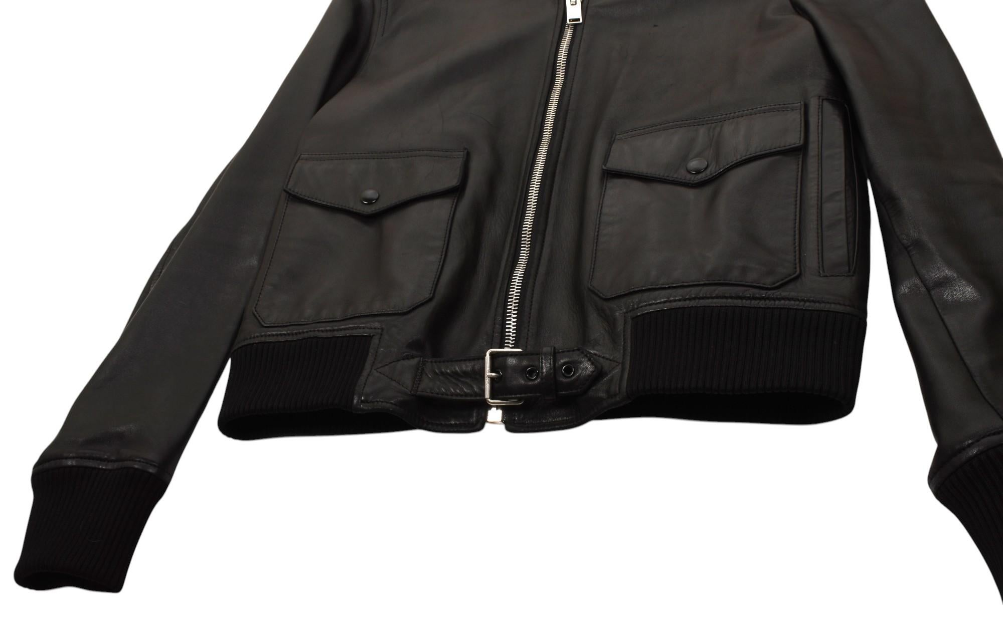 Saint Laurent Uomo Giacca in pelle Bomber Taglia IT52 - M.L.A., S1407 in vendita 3