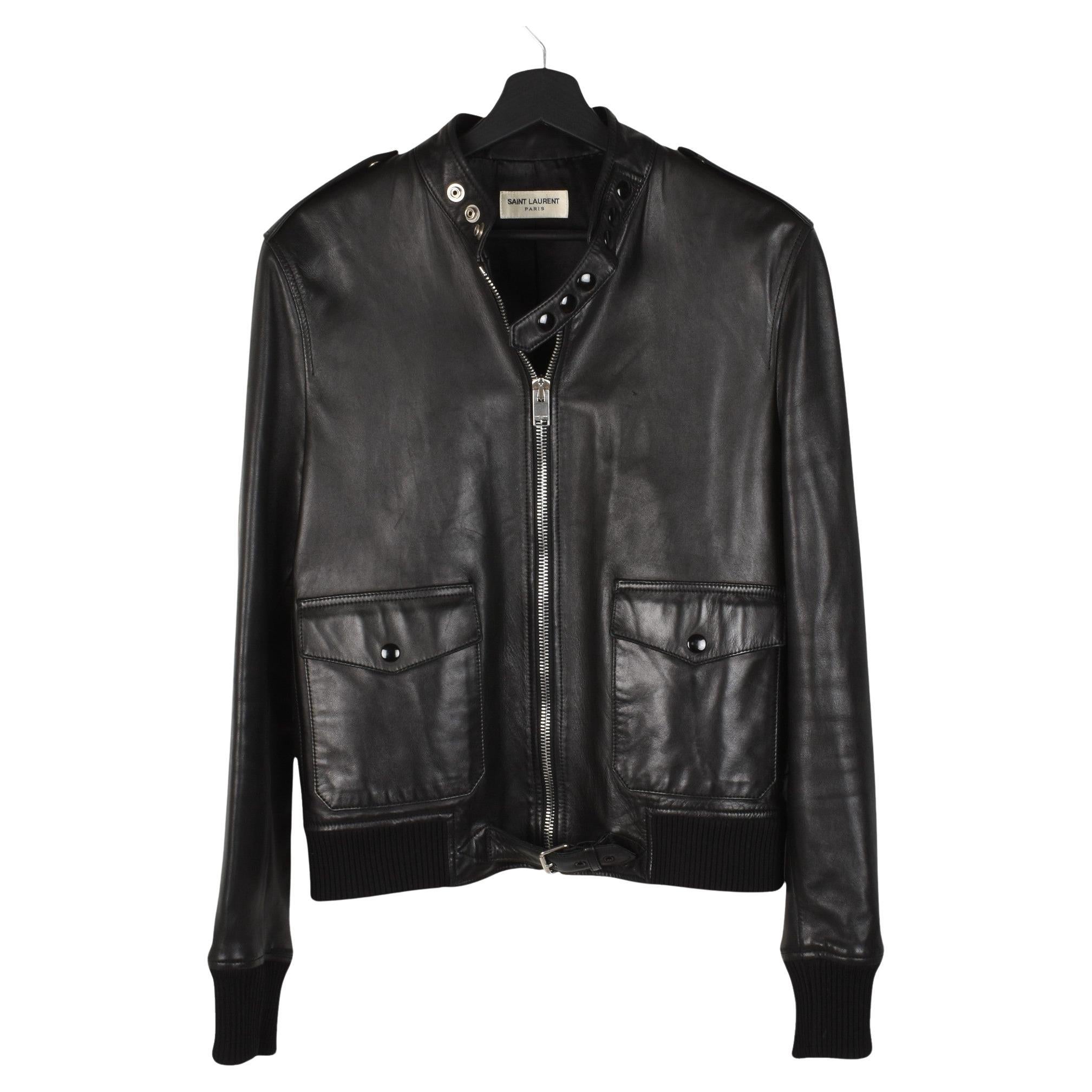 Saint Laurent Uomo Giacca in pelle Bomber Taglia IT52 - M.L.A., S1407