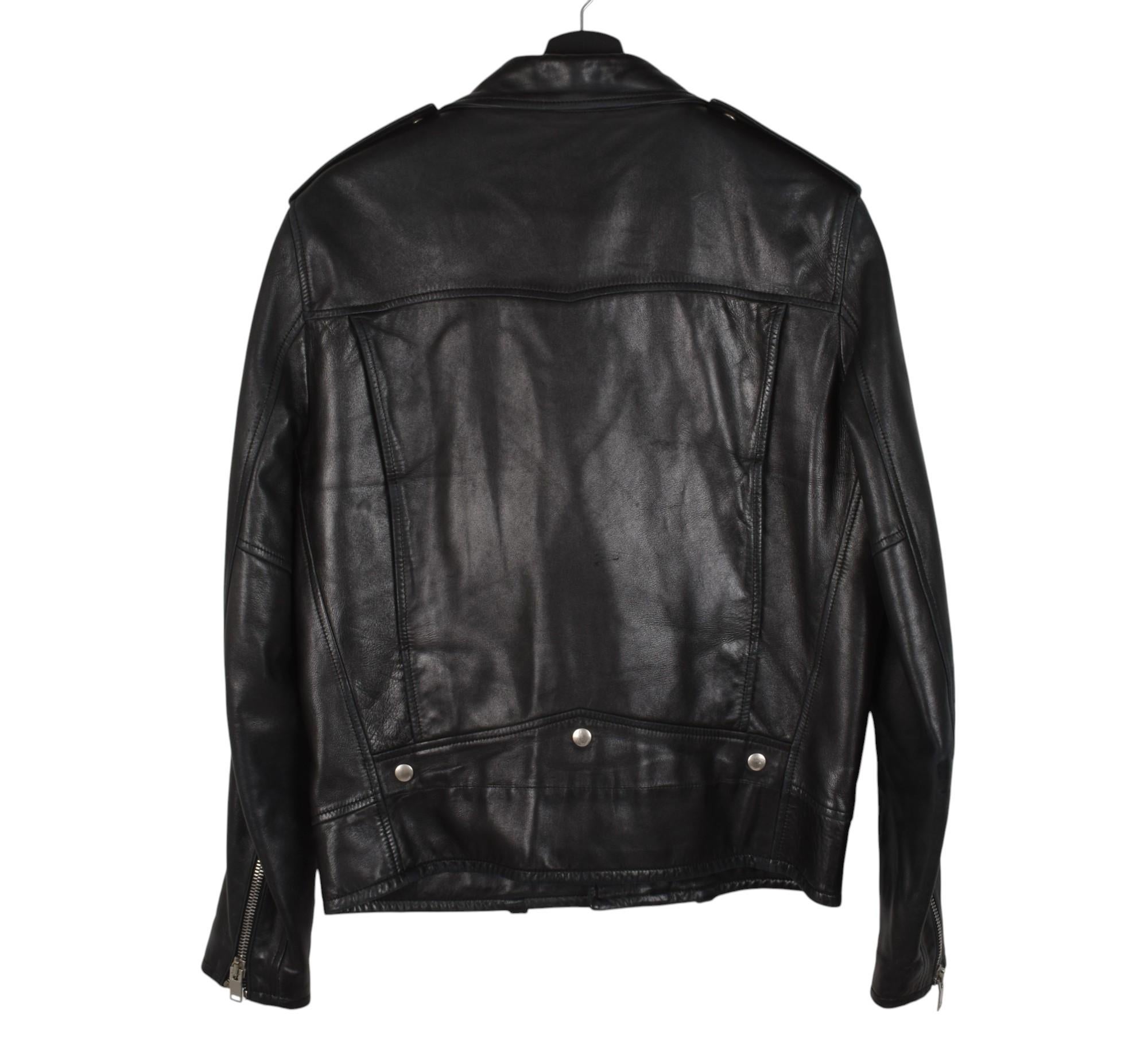Nero Saint Laurent Uomo Giacca in pelle L01 Taglia IT52-M/L, S1393 in vendita