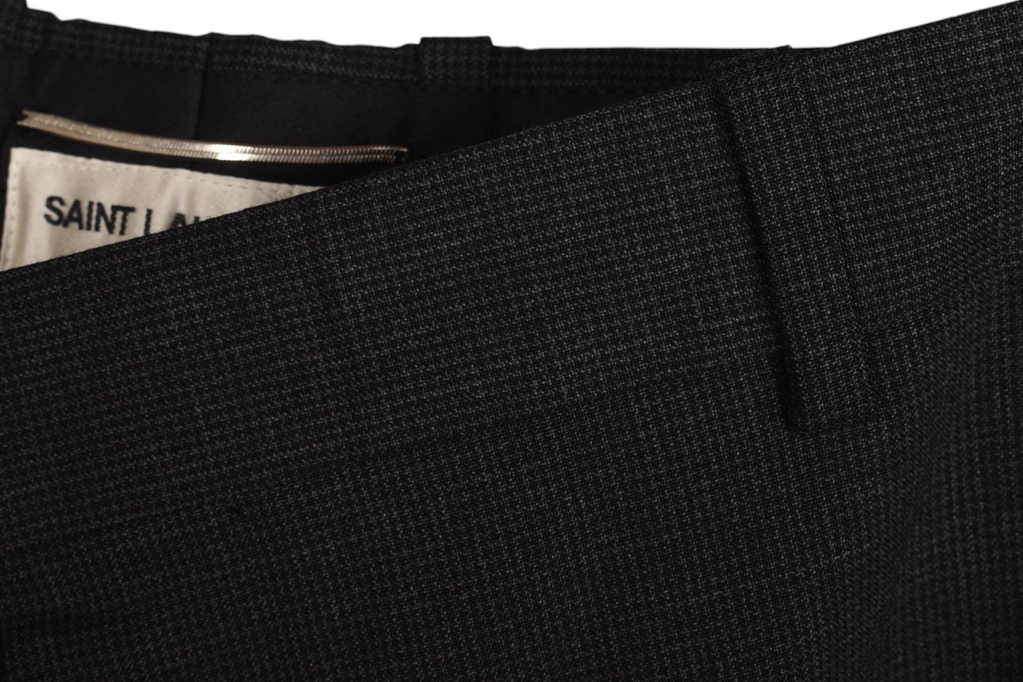 Saint Laurent Men Pants Check Wool Formal Size IT54/L, S1416 in vendita 4