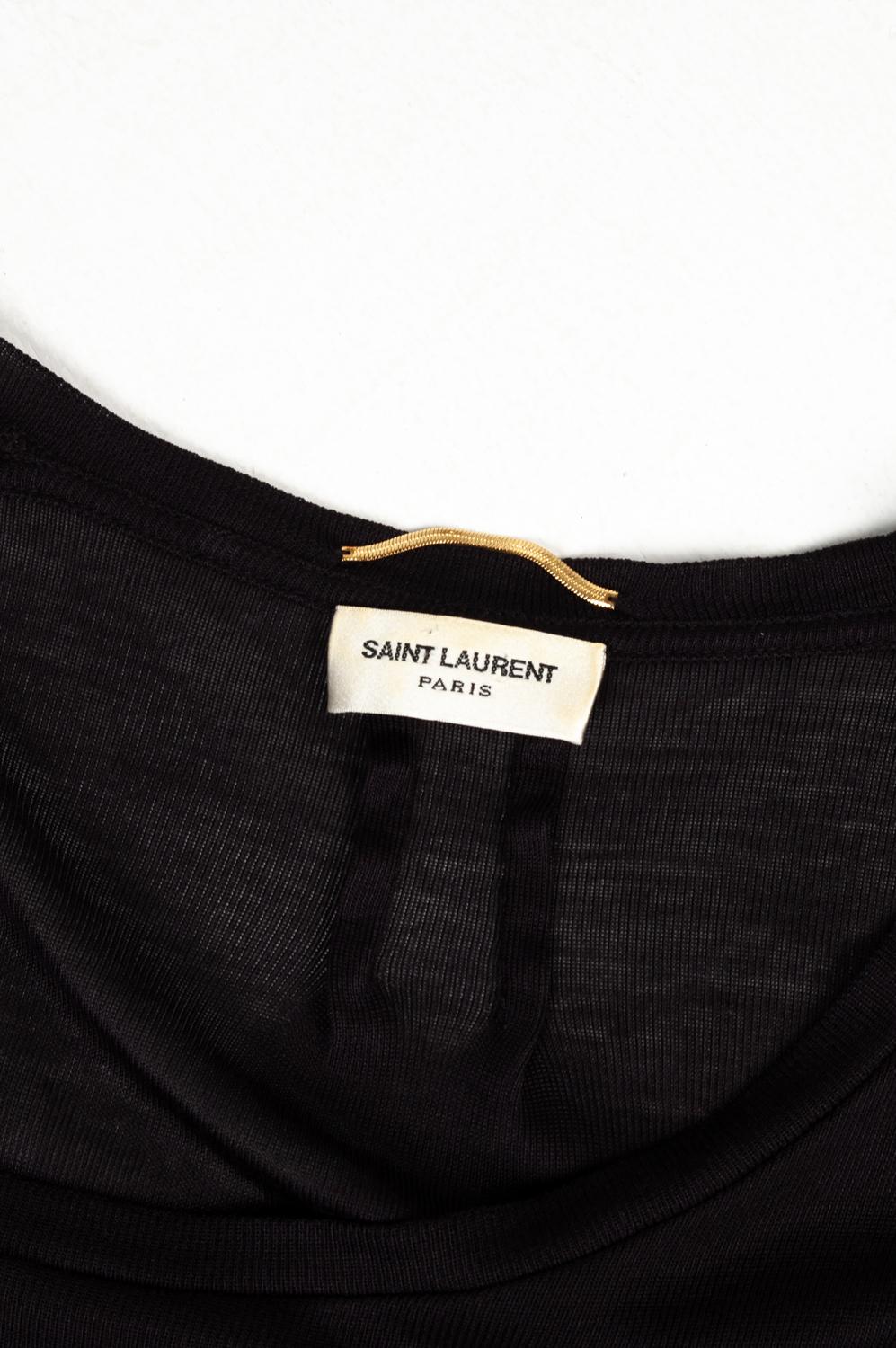 Saint Laurent - T-shirt d'été pour hommes See trough crew col fin, taille M en vente 1
