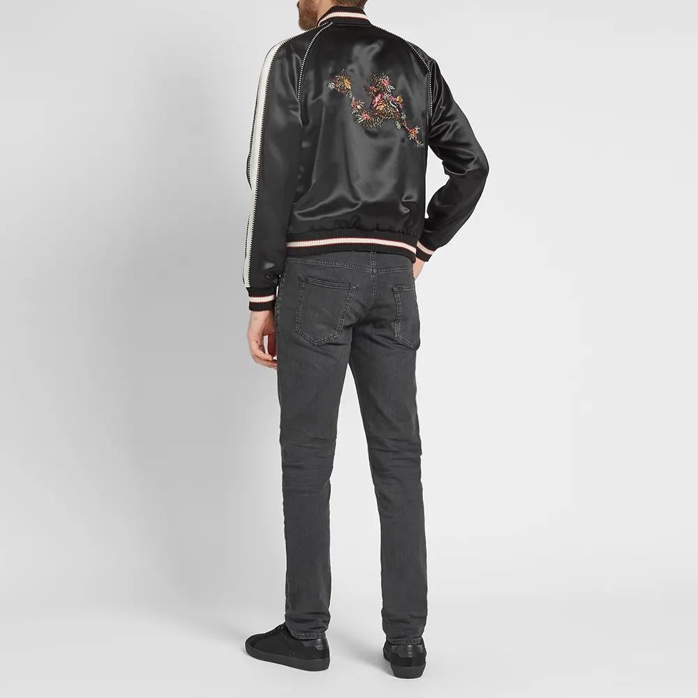 Men's Saint Laurent Mens Birds Of Paradise Embroidered Teddy / Varsity Jacket Size 48