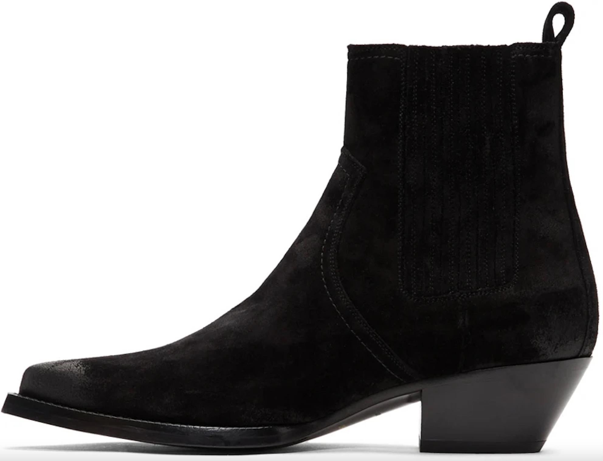 Saint Laurent Mens Black Suede Lukas 40 Chelsea Boots Size 42 In New Condition In Paradise Island, BS