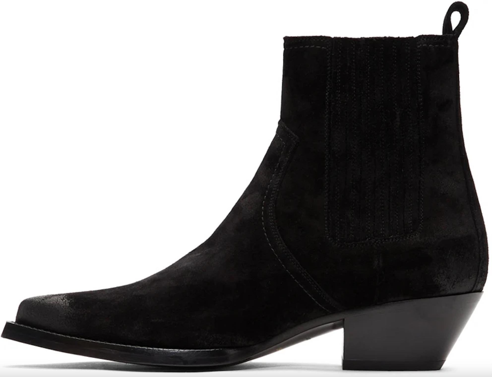 Saint Laurent Mens Black Suede Lukas 40 Chelsea Boots Size 46 In New Condition In Paradise Island, BS