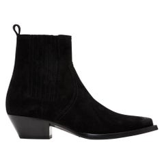 Saint Laurent Mens Black Suede Lukas 40 Chelsea Boots Size 46