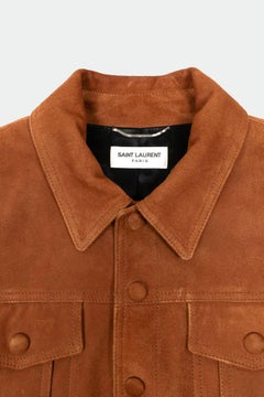 Saint Laurent Men's Blazer Jacket Brown Split Leather M