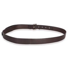 Saint Laurent Men's Brown Lambskin Cassandre Belt 100/40