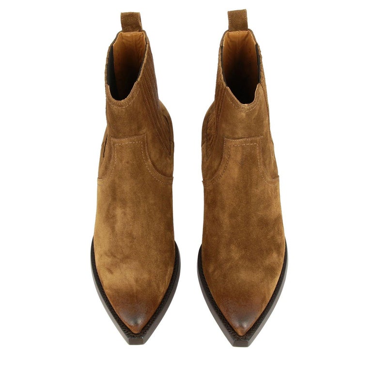 Saint Laurent Mens Brown Suede Lukas 40 Chelsea Boots Size 46 For Sale at  1stDibs