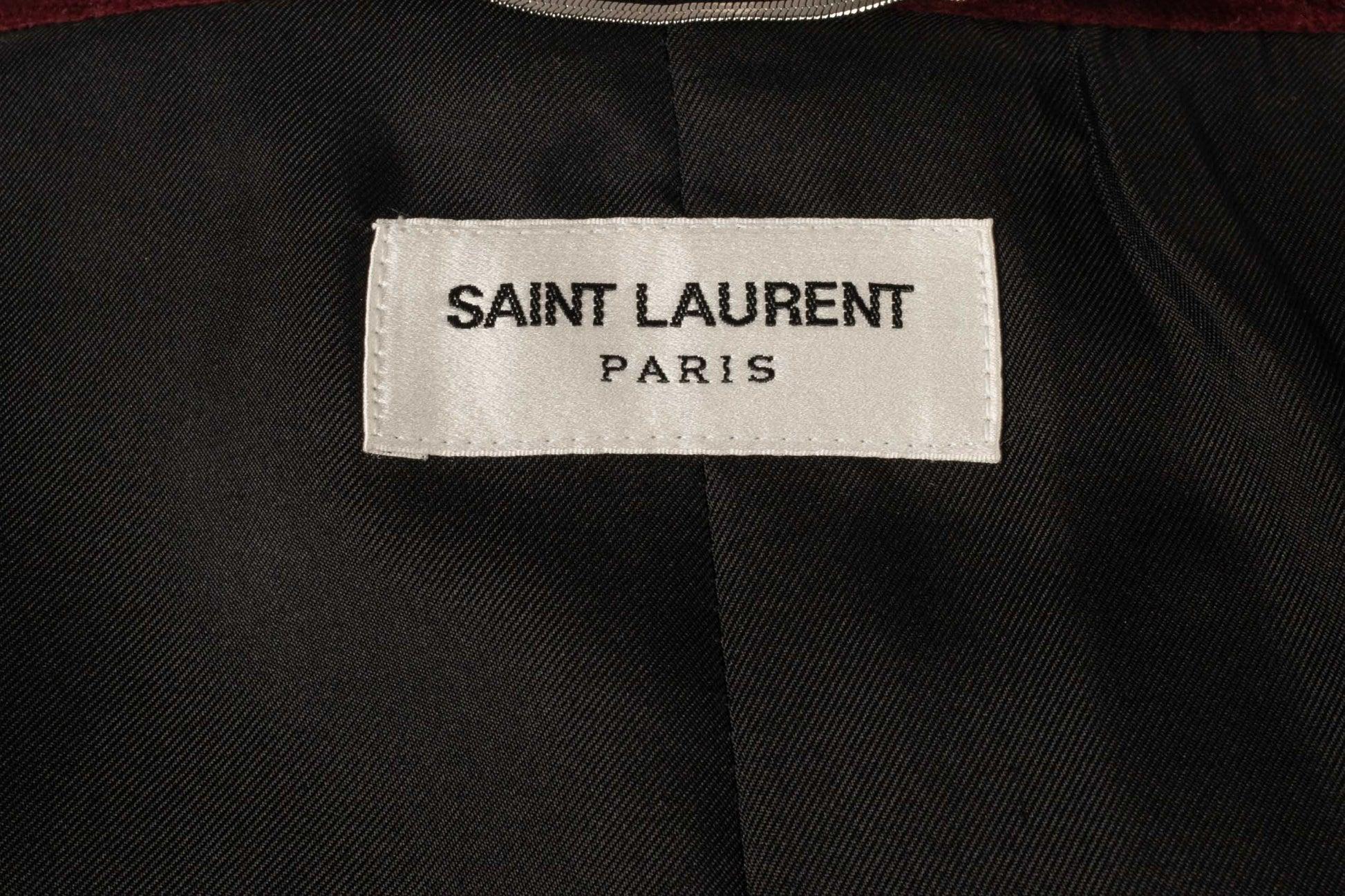 Saint Laurent Men's Burgundy Velvet Jacket For Sale 7