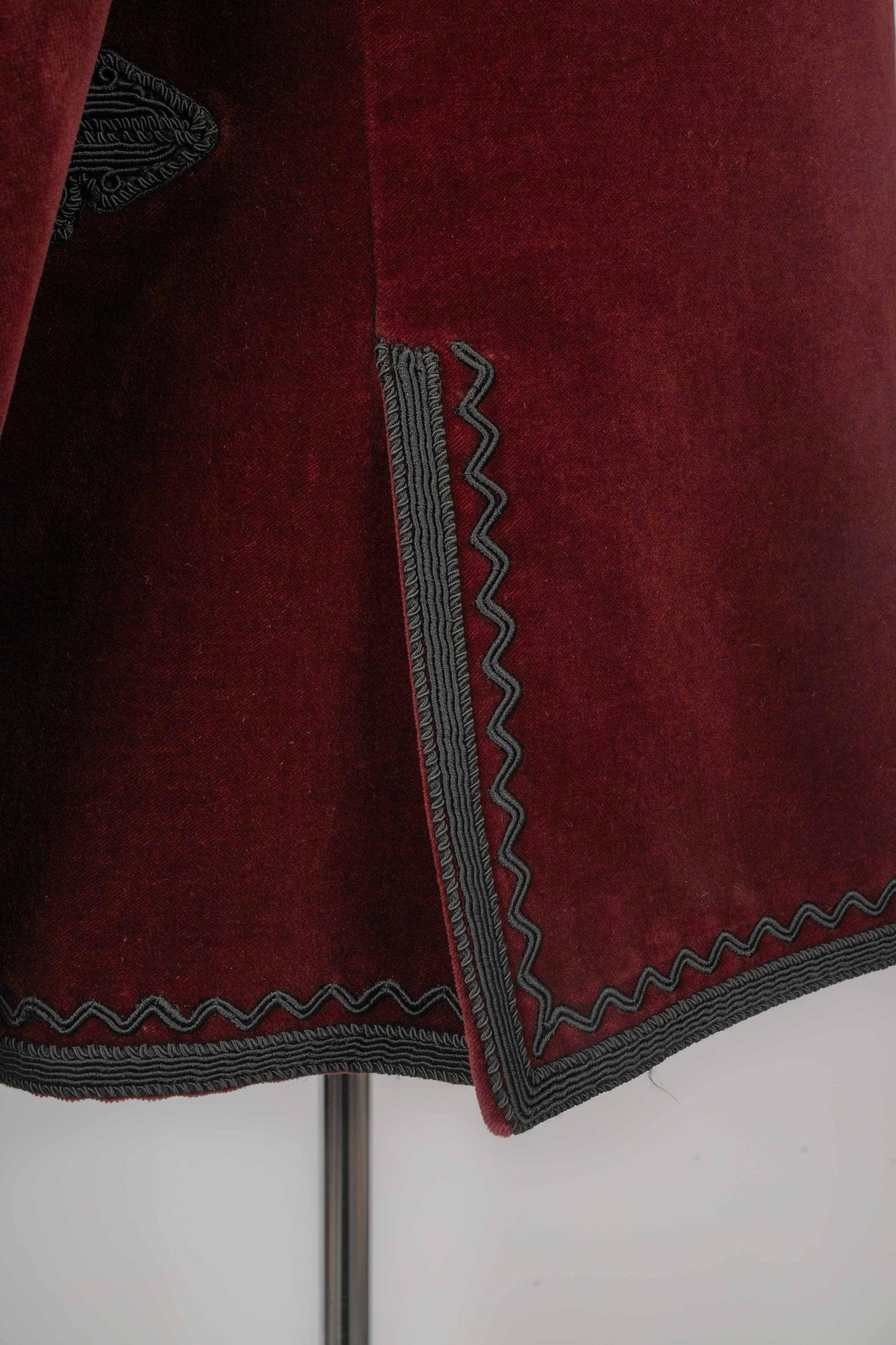 Saint Laurent Men's Burgundy Velvet Jacket For Sale 2