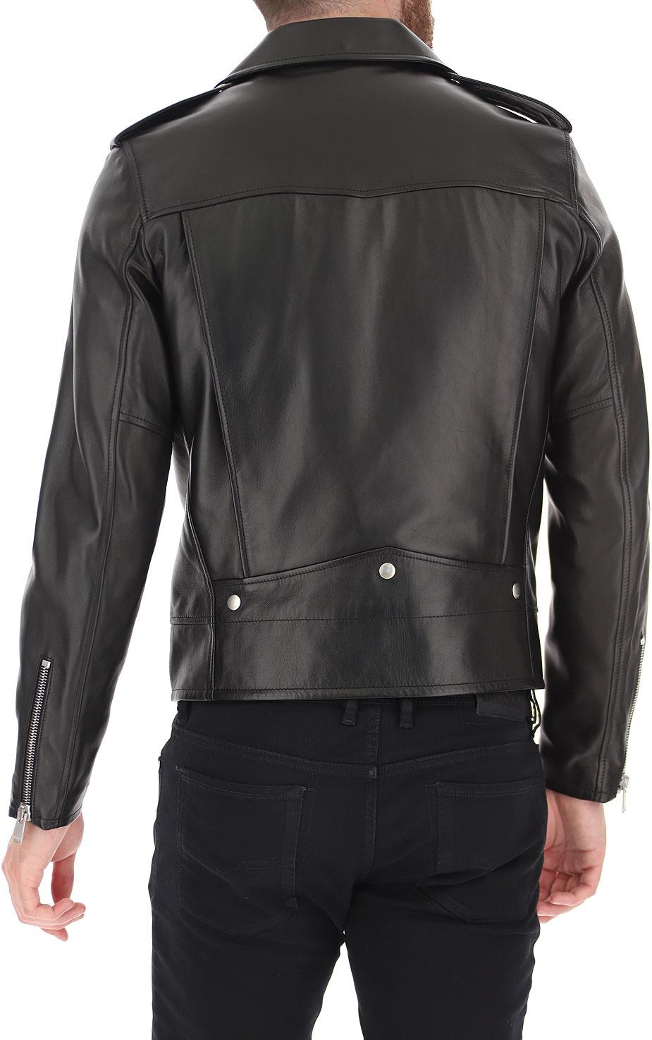 Saint Laurent Mens Classic Black Leather Motorcycle Biker Jacket Size 50 In New Condition For Sale In Paradise Island, BS